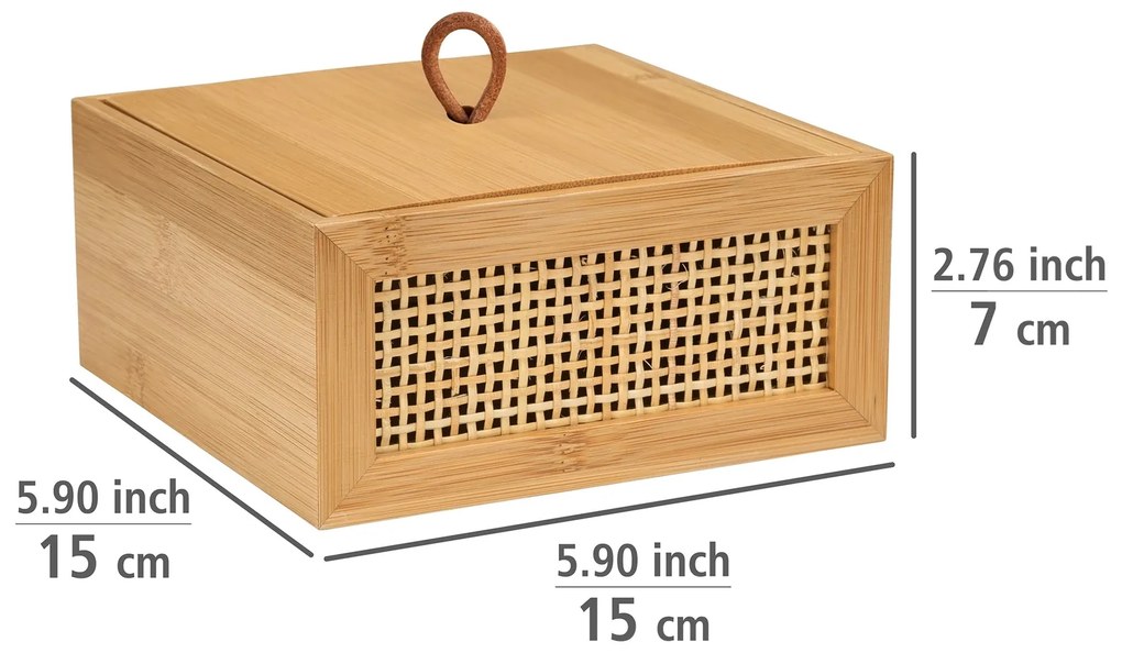 Pojemnik na kosmetyki ALLEGRE BAMBOO, 15 x 7 x 15 cm, WENKO