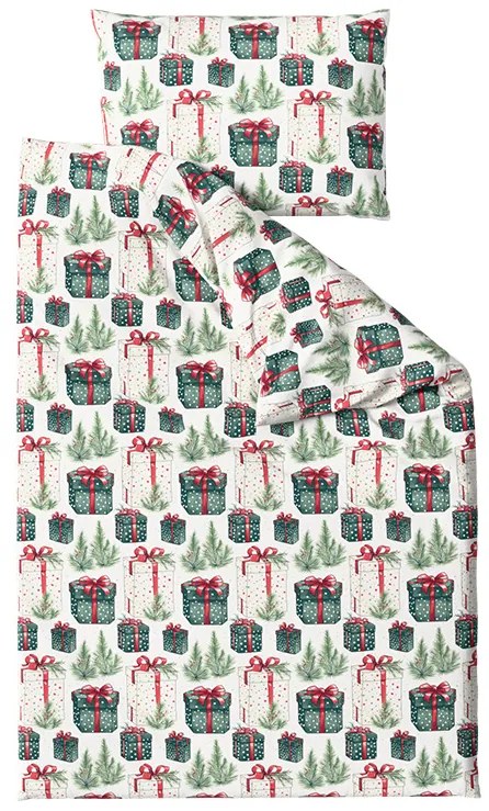 PrzytulneMieszkanie.pl PrzytulneMieszkanie.pl Bawełniana pościel CHRISTMAS PRESENT kremowa Rozmiar pościeli: 70 x 90 cm | 140 x 200 cm