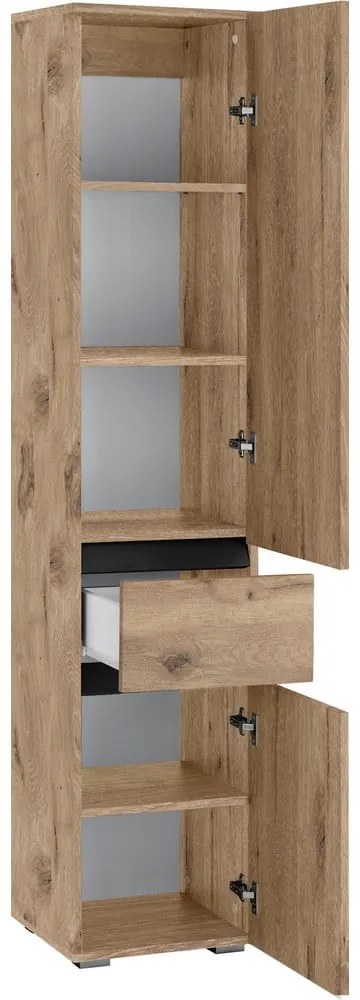 Wysoka wąska szafka łazienkowa w dekorze dębu38x180 cm Wisla – Støraa