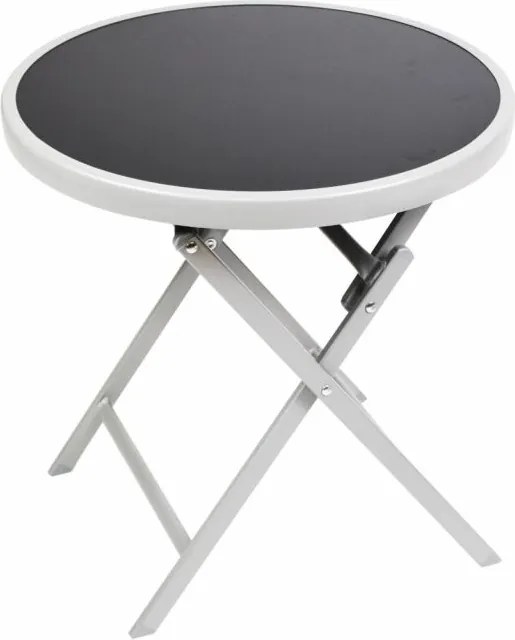 Stolik bistro ogrodowy, składany, Ø 45 cm czarny ciemny