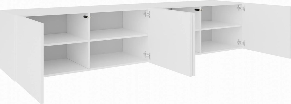 Szafka RTV wisząca MIVO 200 cm do Salonu pod Telewizor - Biały