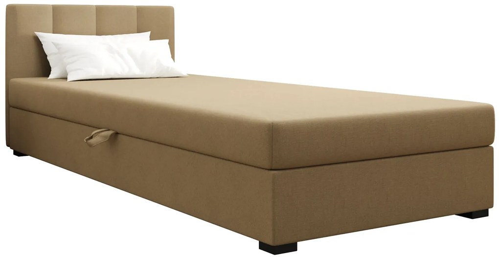 Jasnobrązowy tapczan młodzieżowy jednoosobowy 100x195 cm C1-A29