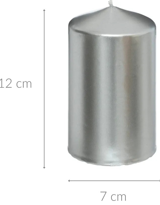 Świeca walec, błyszcząca, 12 cm