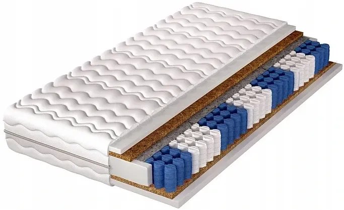 Twardy materac pocket z kokosem H5 90x200 D6-C15