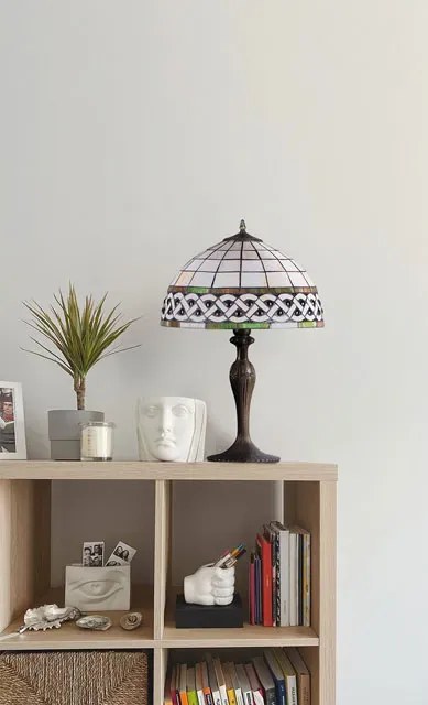 Lampka stołowa witrażowa w stylu retro - S999-Awinion