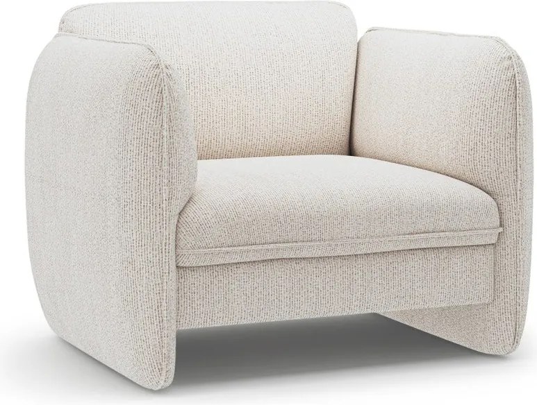 Kremowy fotel z tkaniny szenilowej Georgia – Micadoni