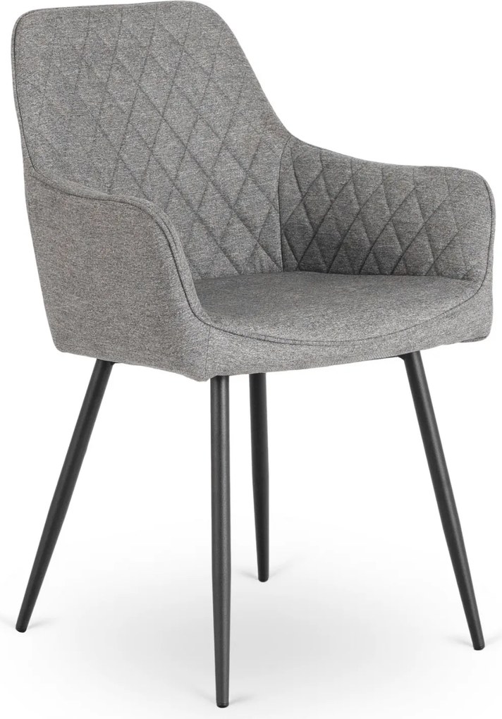 Krzesło Tapicerowane do Jadalni BRESSO 2 Szare Nowoczesne Loft