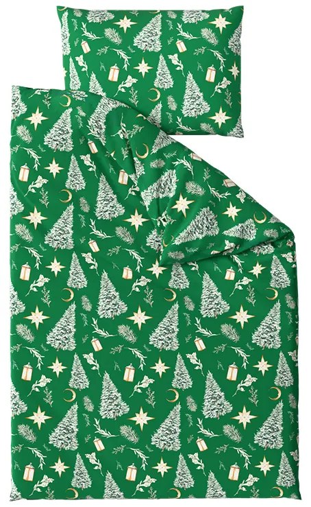 PrzytulneMieszkanie.pl PrzytulneMieszkanie.pl Pościel z mikrofibry GREEN CHRISTMAS zielone Rozmiar pościeli: 70 x 90 cm | 140 x 220 cm