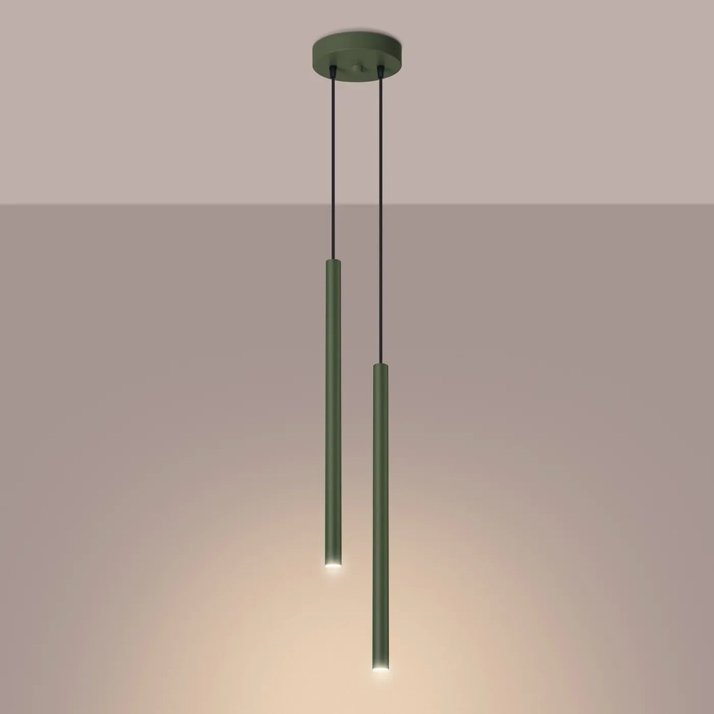 Lampa wisząca PASTELO 2 zielona oliwka SOLLUX LIGHTING