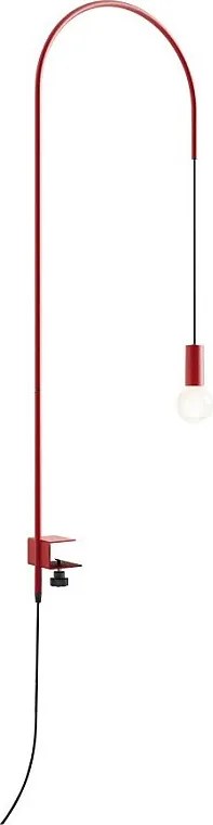 Zafferano - Lampa stołowa z drutu z zaciskiem, obrotowa 200°, wys. 152 cm, malowany metal, żarówka E27 maks. 60 W w zestawie - czerwona