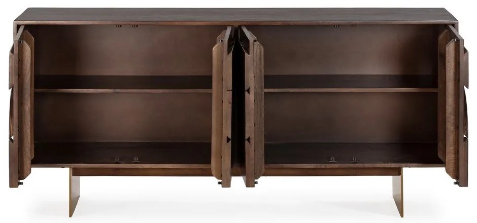 Brązowa komoda z litego drewna mango 165x76x40 cm Trisha – MOME