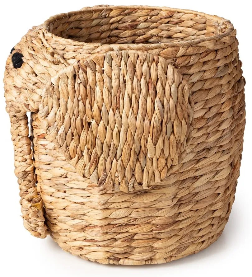 Dziecięcy kosz na zabawki z hiacyntu wodnego w naturalnym kolorze ø 30x35 cm Elephant – Compactor