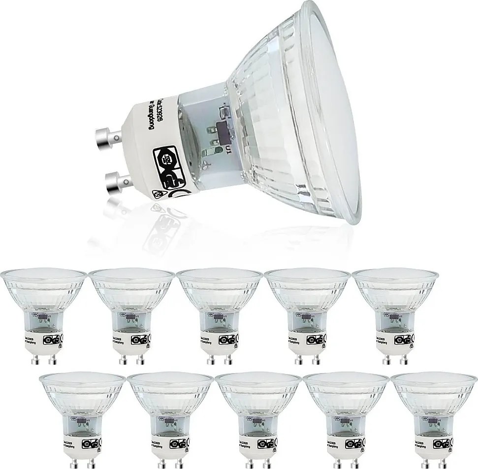 NETTLIFE Zestaw 10 ciepłych białych żarówek LED GU10 4W - PAR16 Wpuszczany reflektor punktowy 120° Kąt świecenia 3000K Oświetlenie Lampa kuchenna Lampa sufitowa