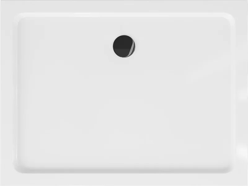 Mexen Flat brodzik prostokątny slim 110 x 70 cm, biały, syfon czarny - 40107011B
