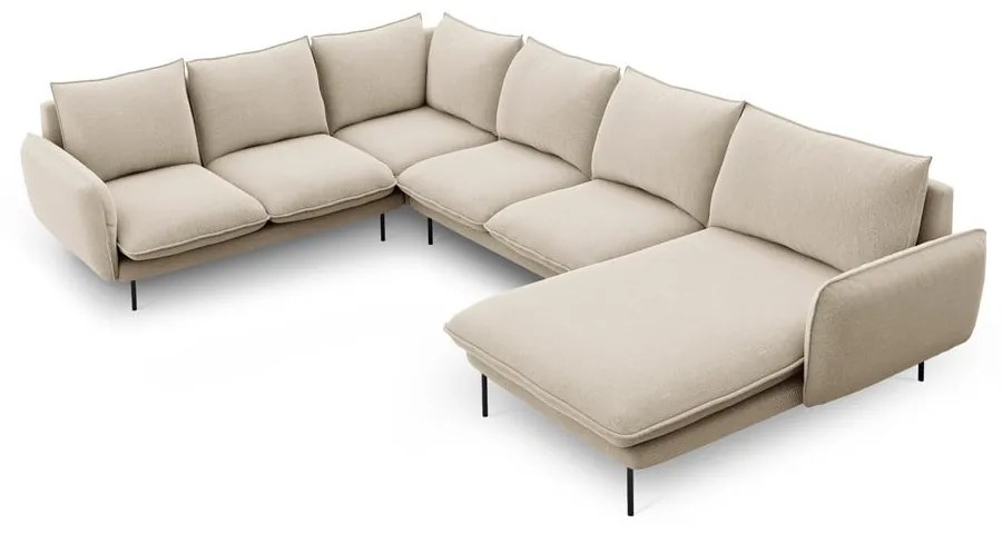 Beżowa sofa w kształcie litery U Cosmopolitan Design Vienna, lewostronna