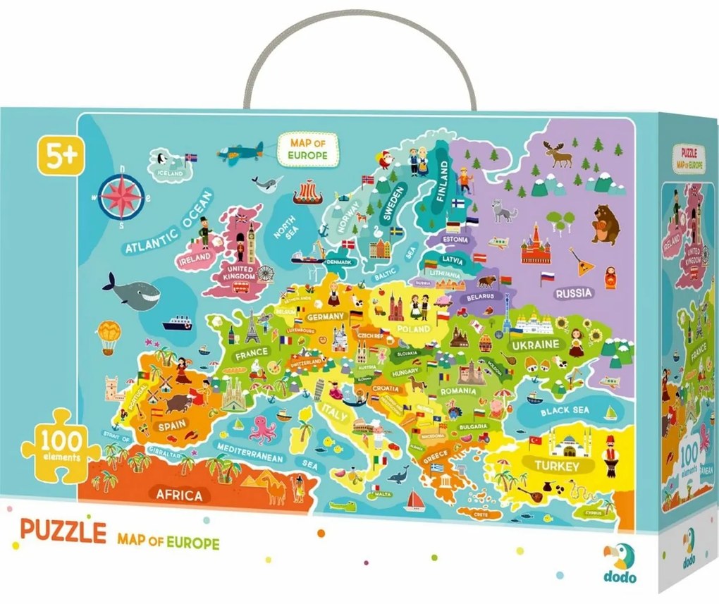 Puzzle Dodo Mapa Europy, 100 elementów
