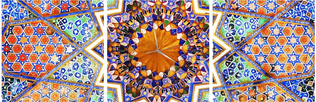 Obraz mozaiki (z zegarem) (90x30 cm)