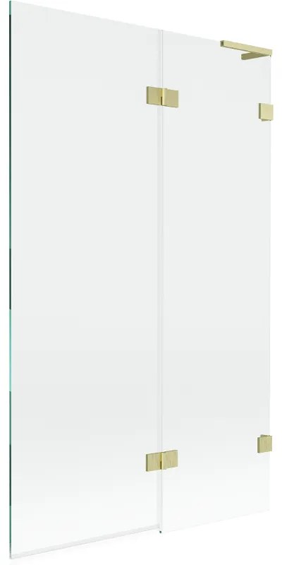 Mexen Lunar L parawan nawannowy 2-skrzydłowy prawy 110 x 150 cm, transparent, złoty szczotkowany - 897L-110-100-55-00-P