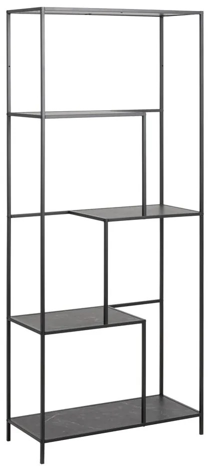Regał w dekorze marmuru w kolorze matowej czerni 72x114x32 cm Infinity – Actona