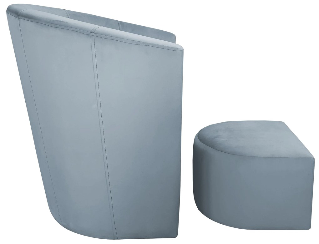 Fotel CLUB z podnóżkiem tkanina Welur