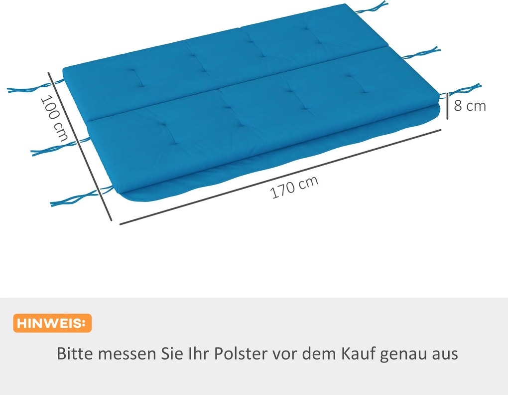 Outsunny 170 cm siedzisko dla huśtawki Hollywood, niebieski