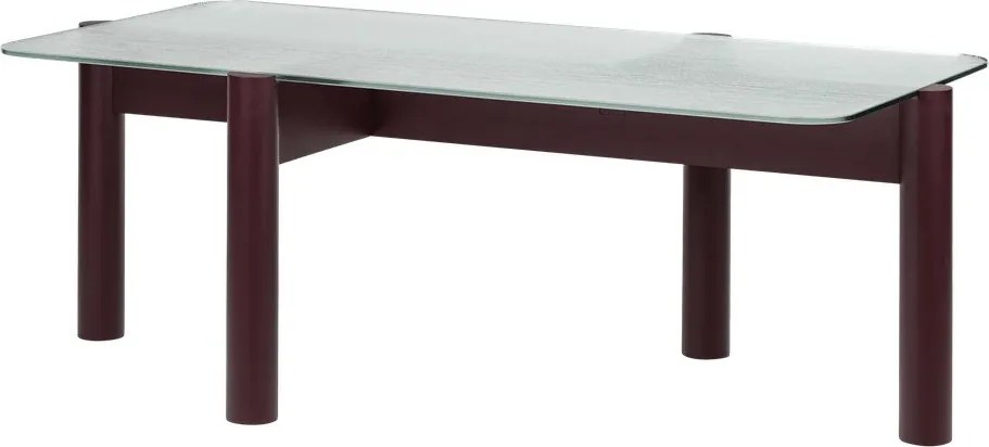 Bordowy stolik ze szklanym blatem 55x105 cm Kob – noo.ma