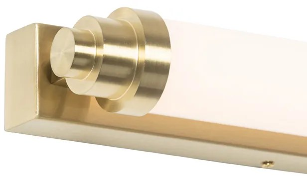 Lampa ścienna biała ze złotem, w tym LED z 3-stopniowym ściemniaczem IP44 - Yordi klasyczny/Antyczny Oswietlenie wewnetrzne