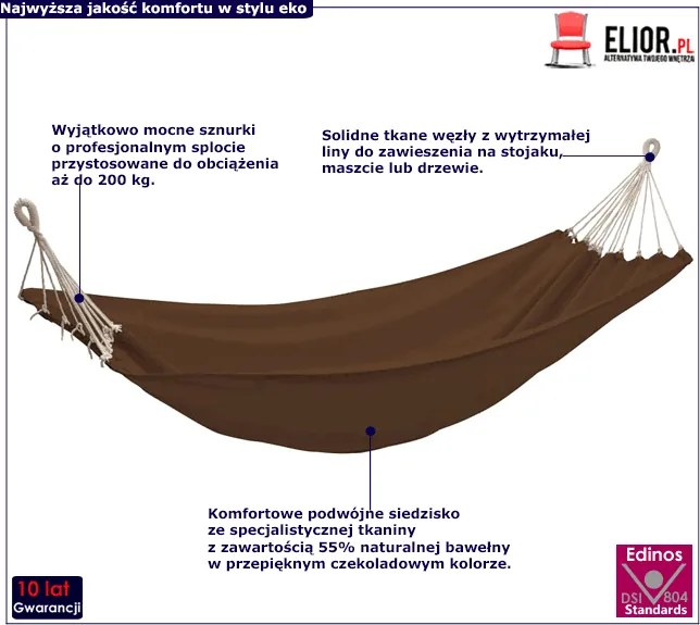 Brązowy hamak ogrodowy N5-A53