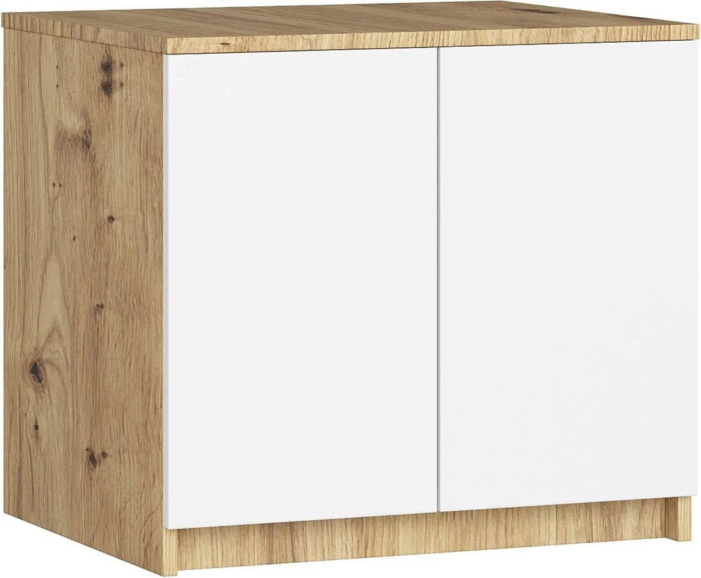 Nadstawka na szafę AKORD S60 Dąb Artisan 60 cm 2 drzwi kolor Biały mat 2 półki 60x51x55 cm