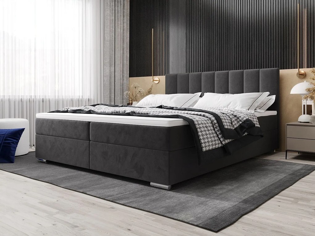BEDANTE Łóżko kontynentalne ZILANO2 180x200 Itaka 14 Szary