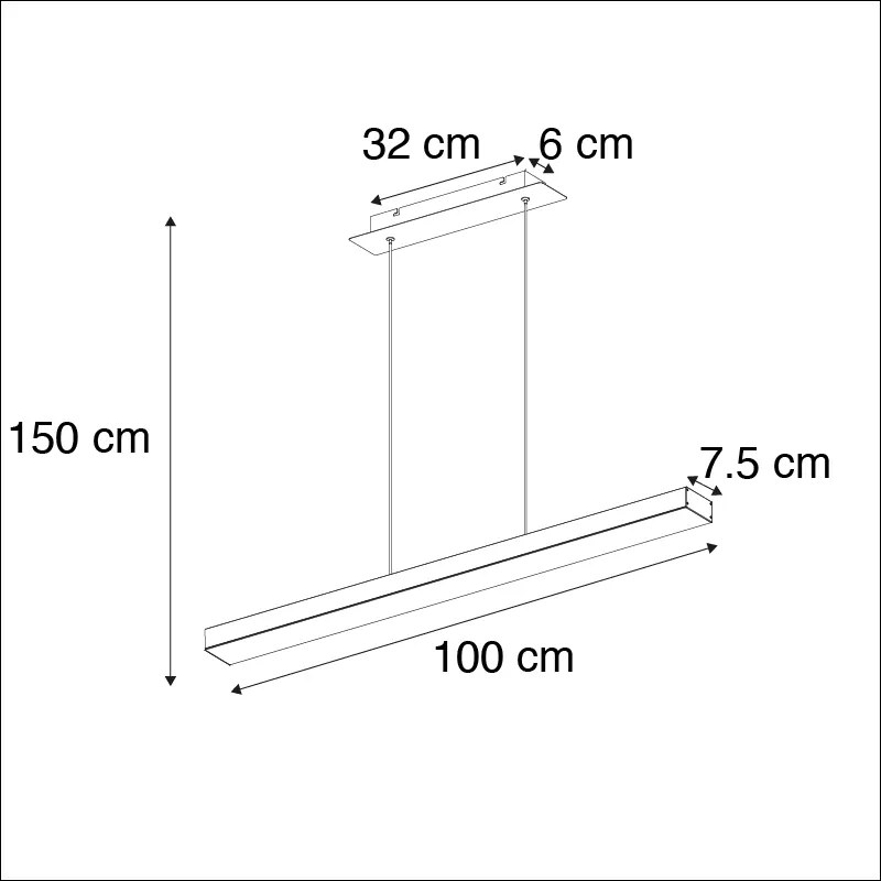 Lampa wisząca czarna z czterostopniowym ściemniaczem, w tym LED z dotykowym ściemniaczem - Oganda Nowoczesny Oswietlenie wewnetrzne