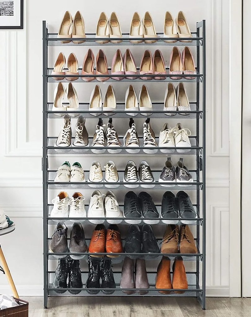 Wysoki regał metalowy na obuwie Belfort 8 półek