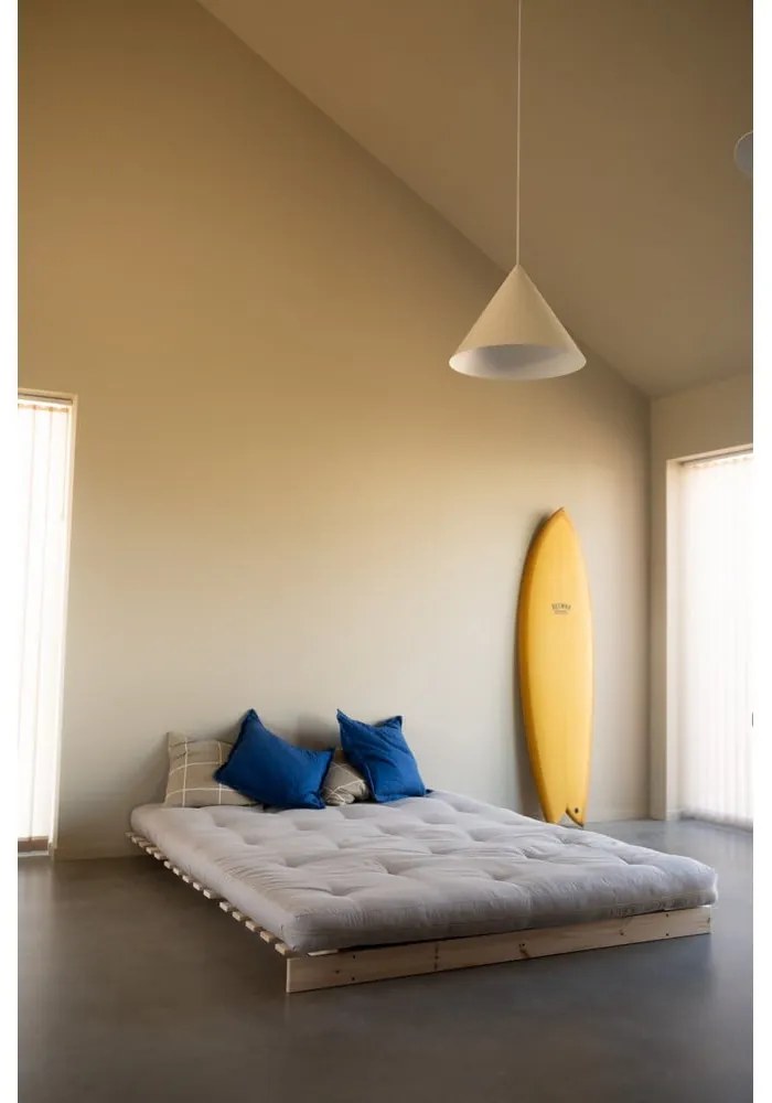 Szarobeżowa lniana rozkładana sofa 160 cm Roots – Karup Design