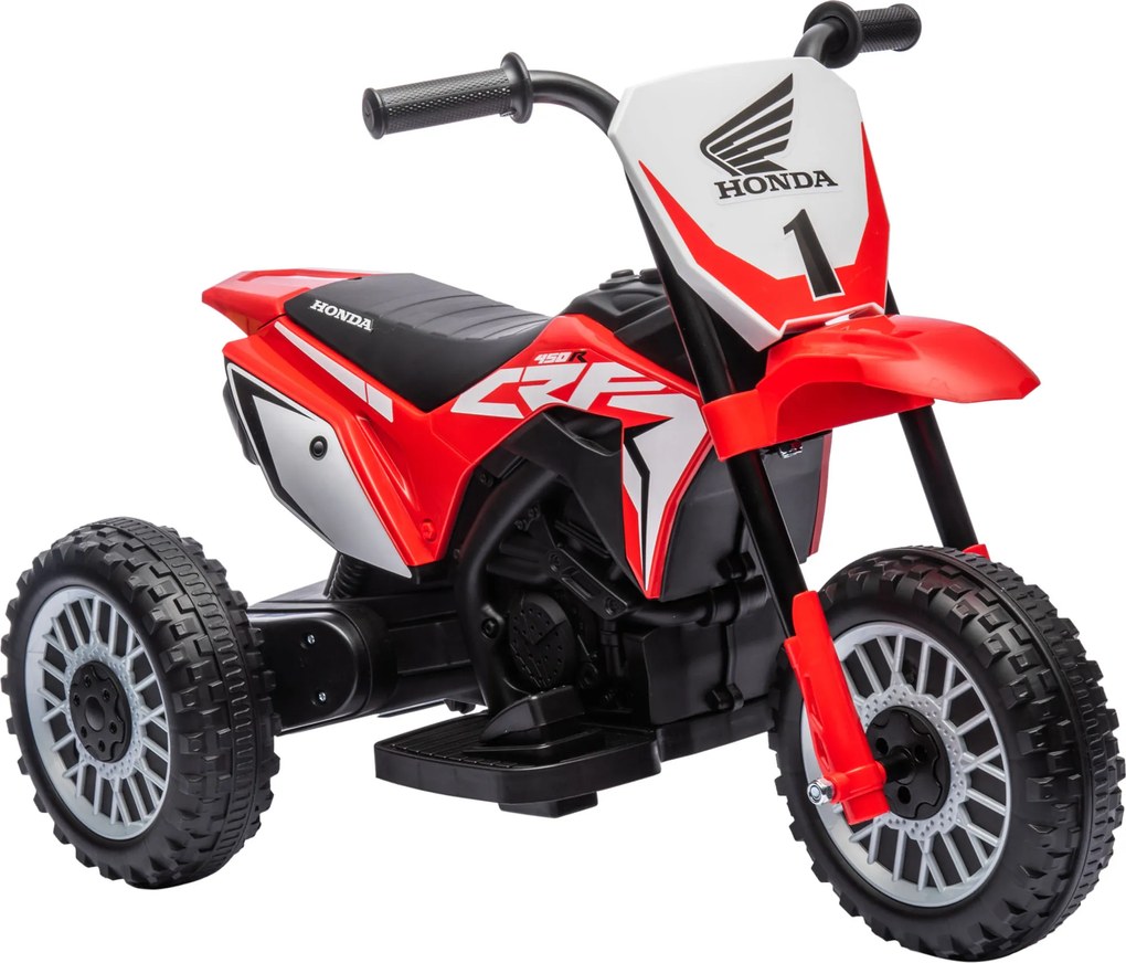 HOMCOM Elektryczny motocykl dla dzieci Honda, 3 km/h, efekty dźwiękowe, dla dzieci 18-36 miesięcy, Czerwony