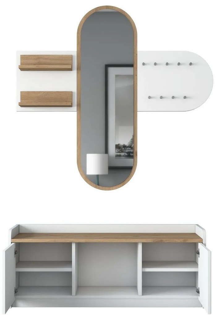 Zestaw do przedpokoju Ema White and Walnut