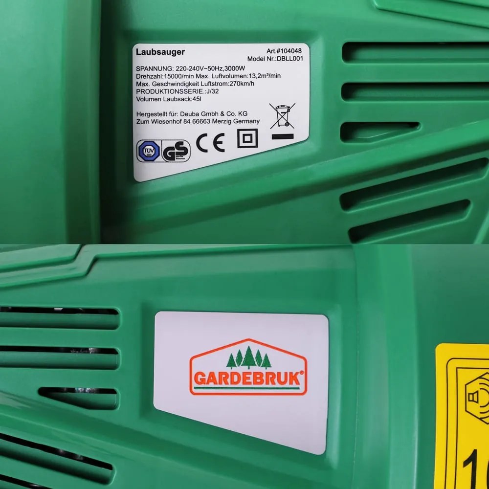 Elektryczny odkurzacz do liści wolf, 3 w 1 Gardebruk