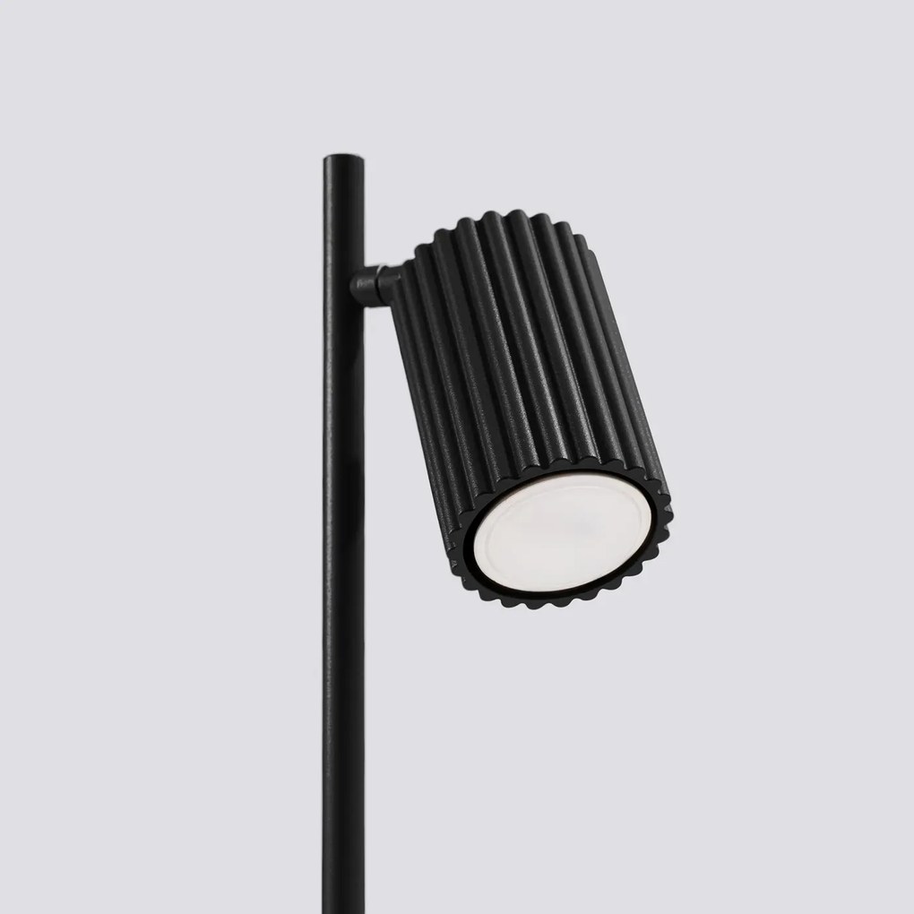 Lampa biurkowa KARBON czarna ryflowana SOLLUX  LIGHTING
