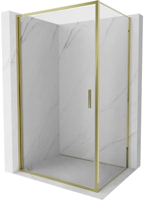 Mexen Exo kabina prysznicowa uchylna 100 x 120 cm, transparent, złota - 817-100-120-50-00