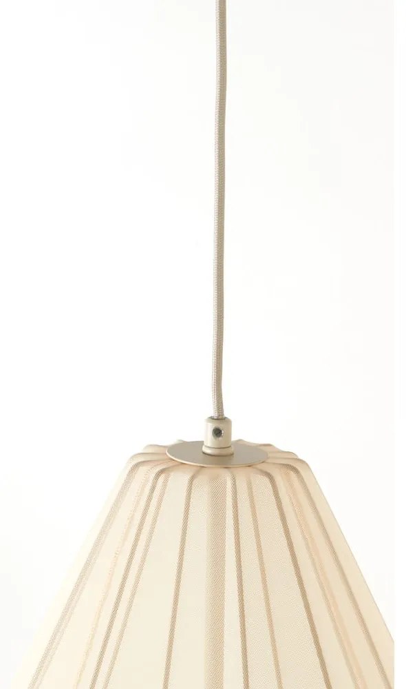 Beżowa lampa wisząca z tekstylnym kloszem ø 38 cm Itela – Light &amp; Living