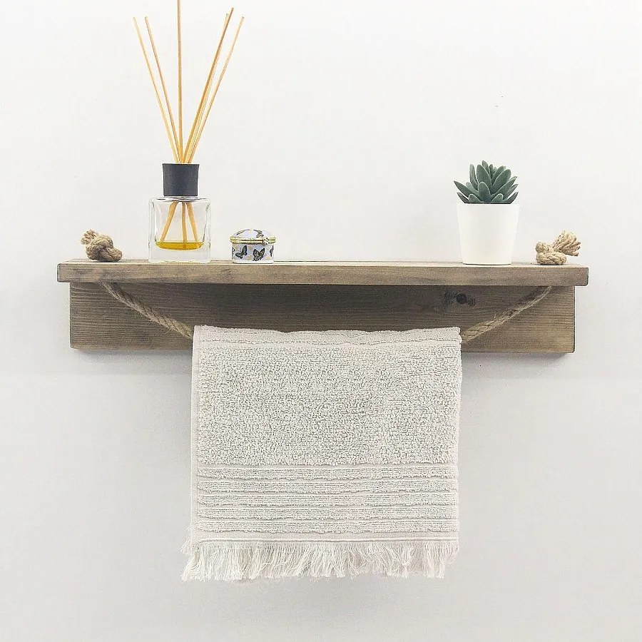 Półka ścienna z drewna jodłowego – 50 cm x 10 cm x 9 cm – orzech