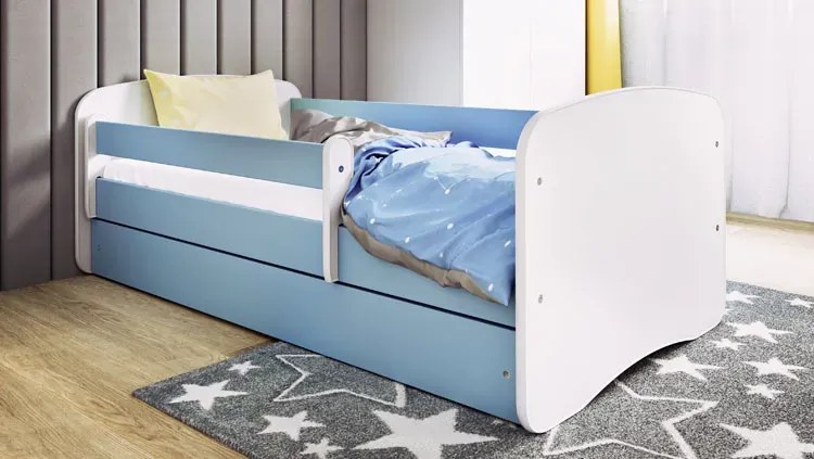 Łóżko dla chłopca z materacem Rostok 2X 70x140 - niebieskie
