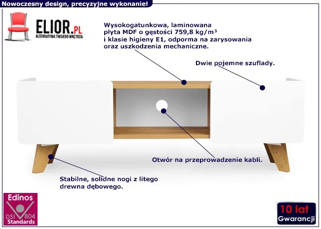 Skandynawska szafka RTV na nóżkach Larso 2X