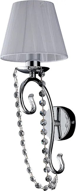 Kinkiet Magda 1-punktowy z chromowanego żelaza z kloszem .13 P.15 BL146-AP1-CR-PAR