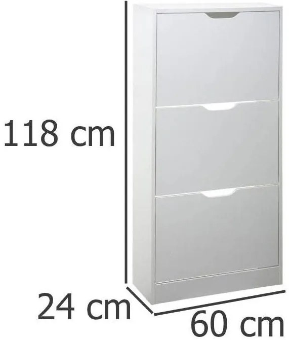 Komoda na buty wąska, 60x24x118 cm