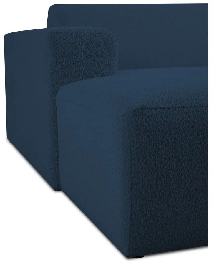 Ciemnoniebieski moduł sofy z materiału bouclé (lewostronny) Roxy – Scandic