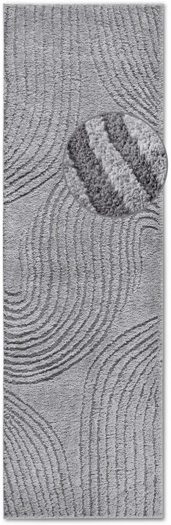 Dywan nowoczesny 3D Elle Collection Gallery Geometria szary 80 cm x 240 cm