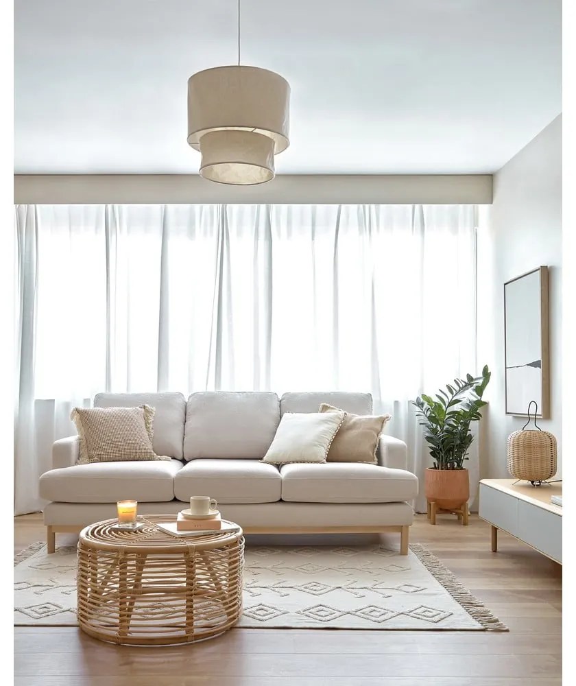 Rattanowy okrągły stolik w naturalnym kolorze ø 66 cm Kohana – Kave Home