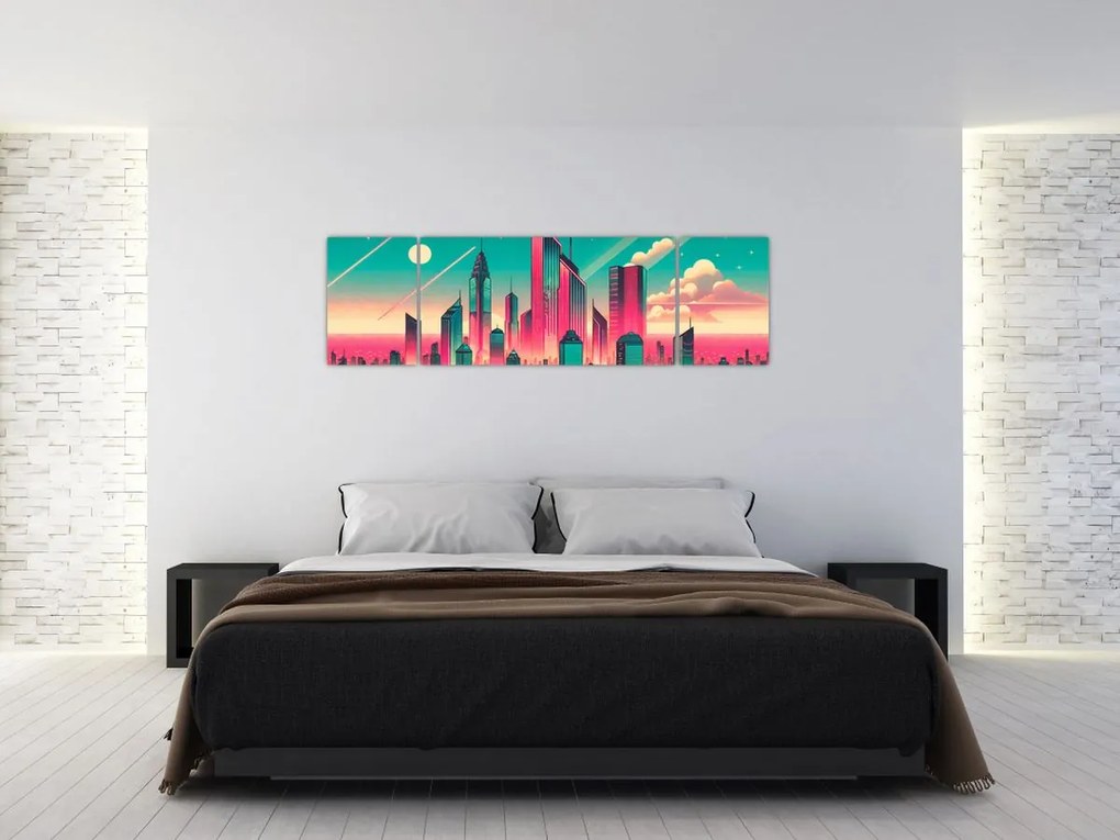 Obraz – Metropolia w stylu pop-art (170x50 cm)