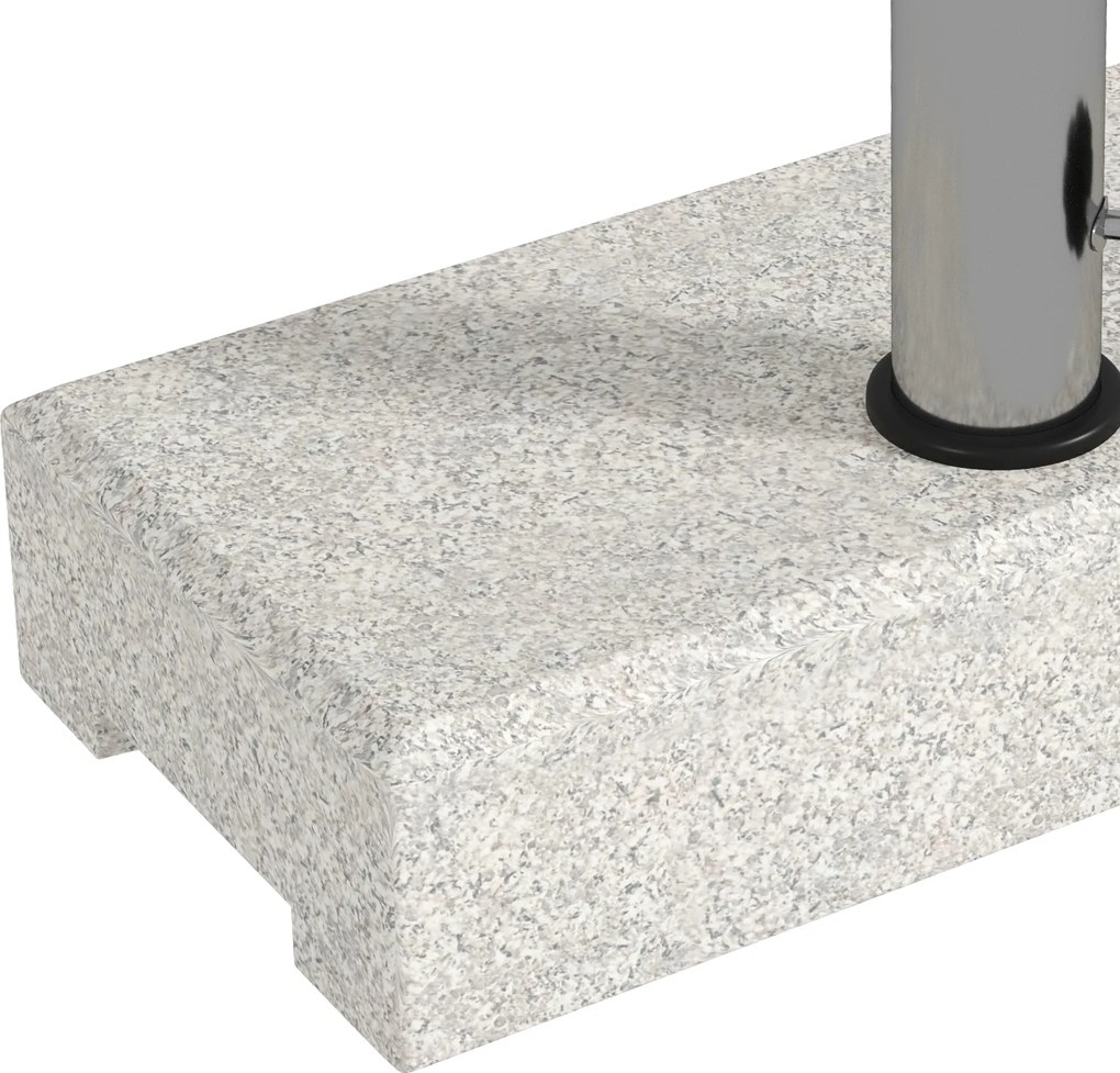 Outsunny Podstawa pod parasol 25 kg, stojak parasolowy z granitu, na maszty parasoli Ø32/38/48 mm, Szary