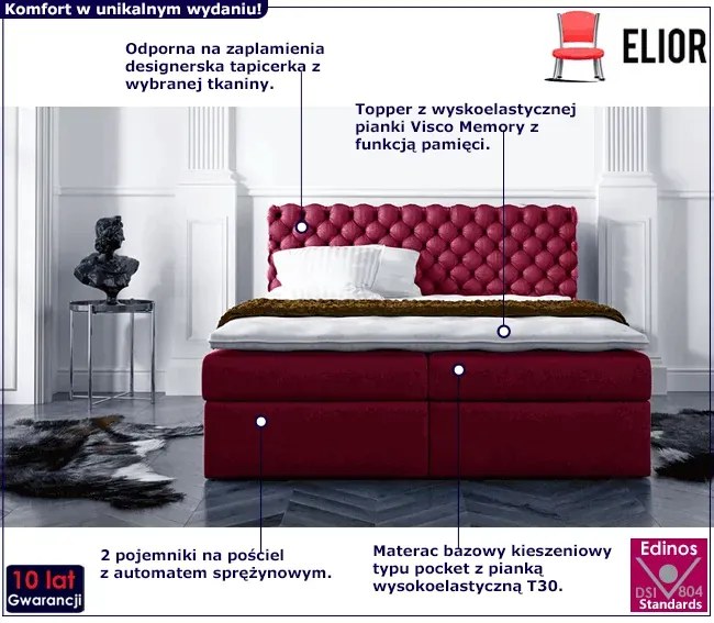 Łóżko kontynentalne 180x200 H3-E31